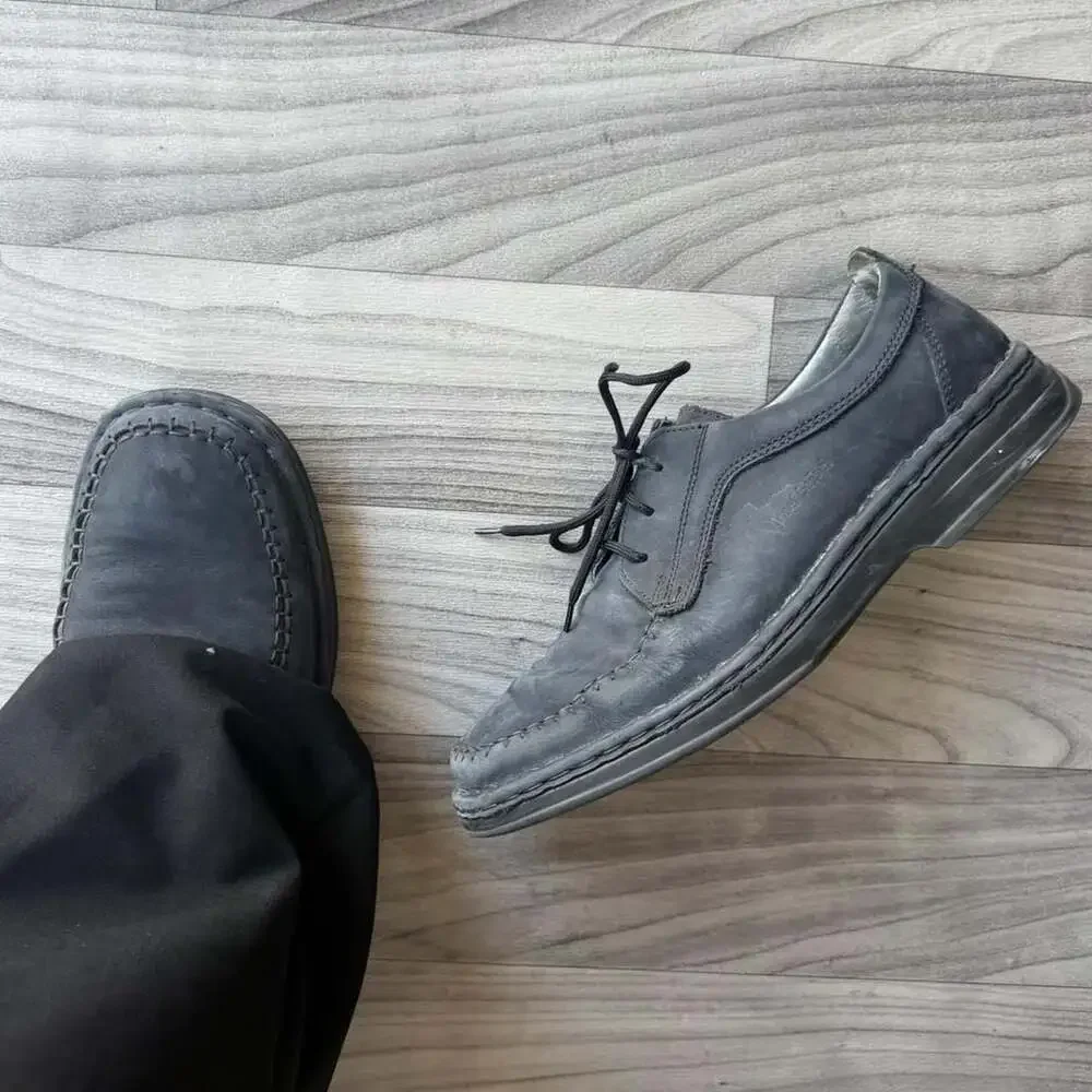 Josef Seibel Men's 10 Grey Suede Moccasin Oxford Shoes 47014